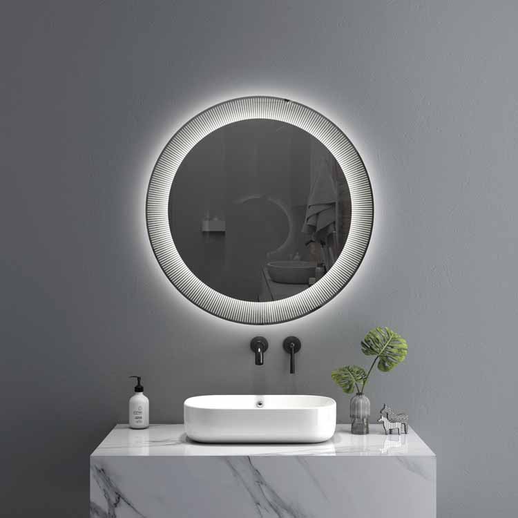 Round Illuminated Bathroom Mirror